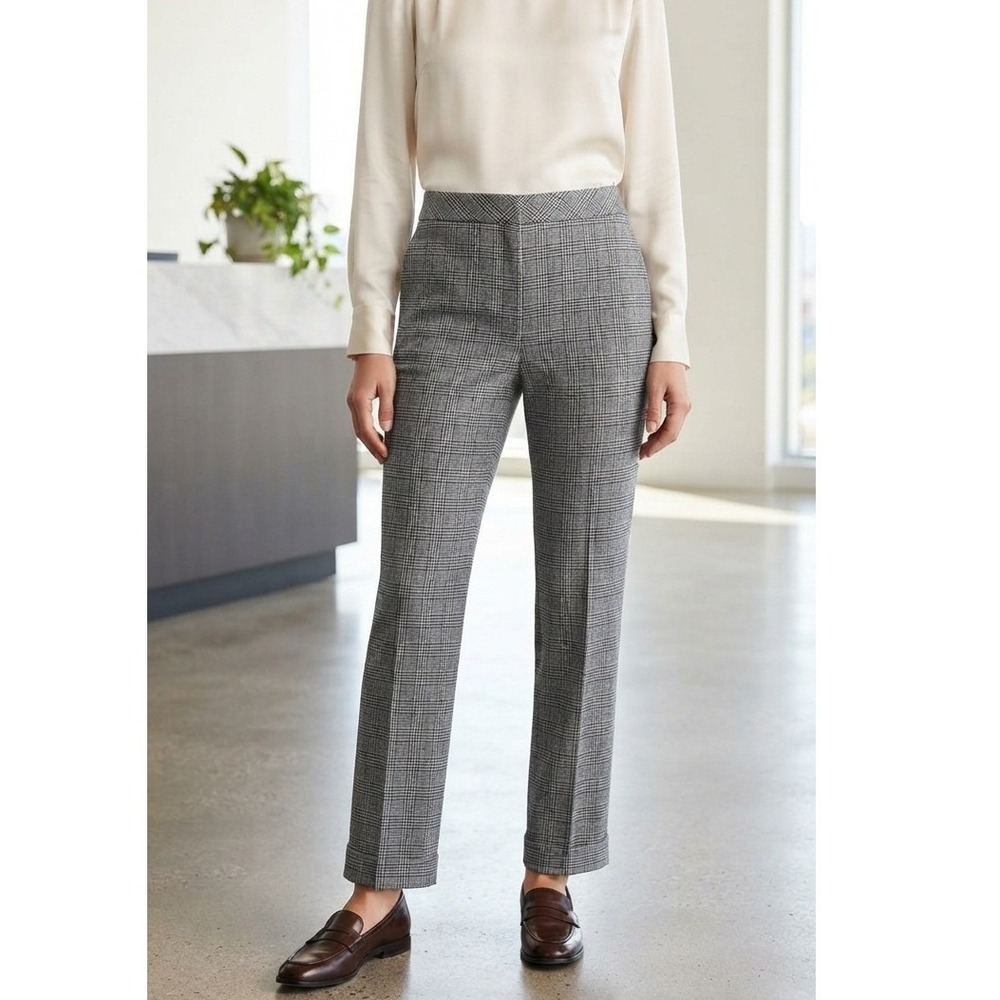 Pendleton wool houndstooth black white trouser cuffed vintage lined pant women 8